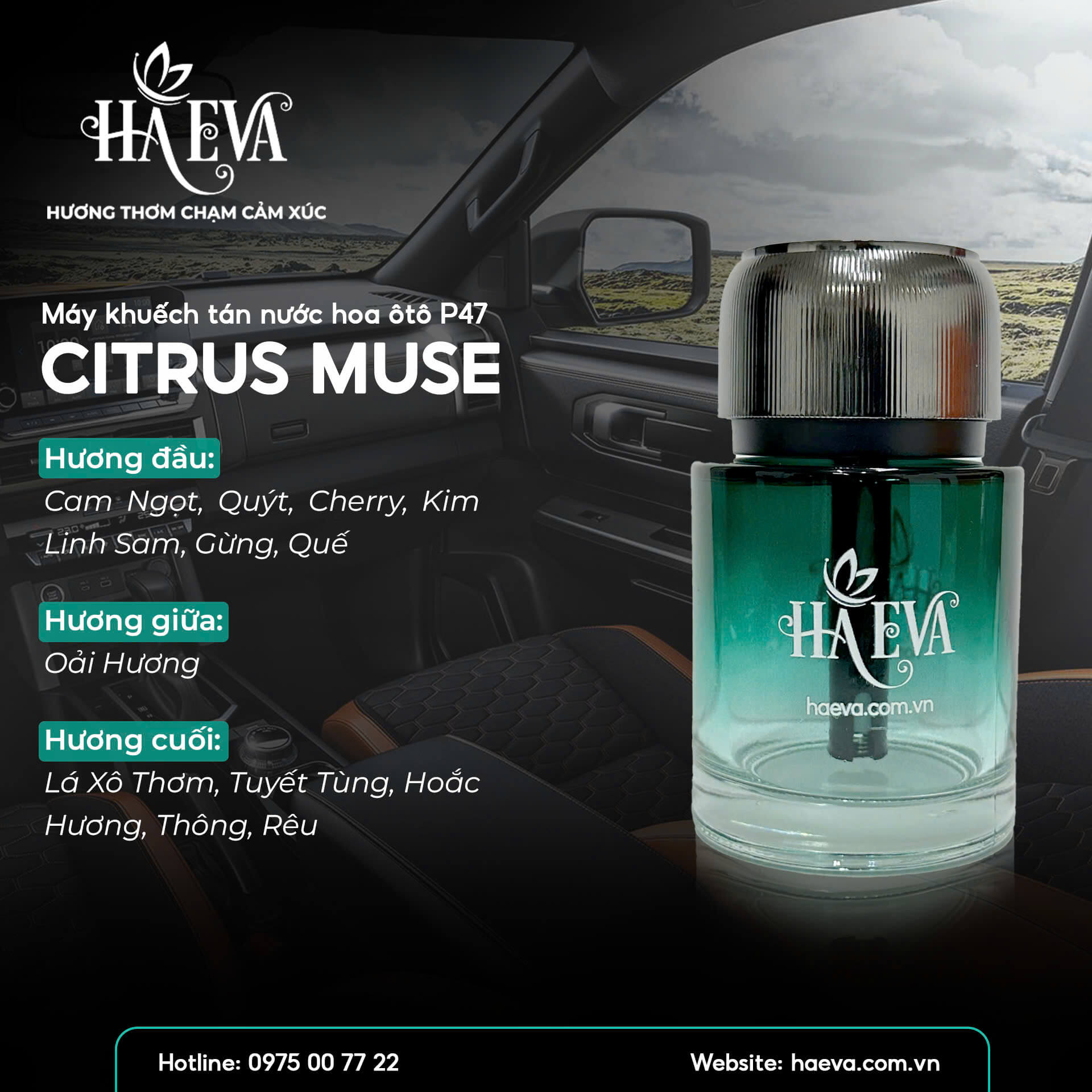 MÁY KHUẾCH TÁN Ô TÔ P47 -  CITRUS MUSE